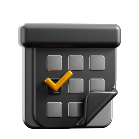 Black Calendar  3D Icon