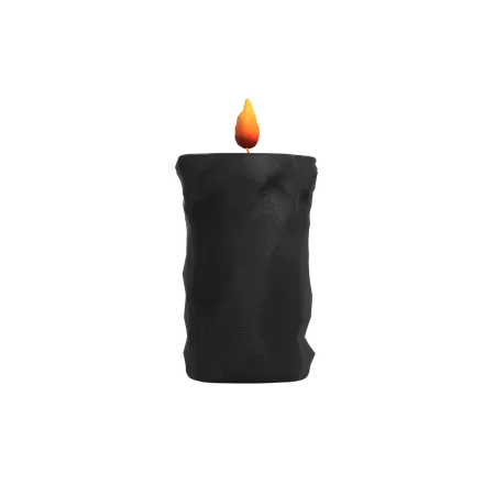 Ready To Use Png Black Candle 3 D Icon In A Clay Style Perfect For Halloween Decoration And Suitable For Enhancing Your Digital Platform Website Campaign Or Social Media 3D Icon
