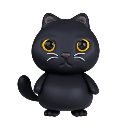 黒猫  3D Icon