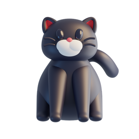 黒猫  3D Icon