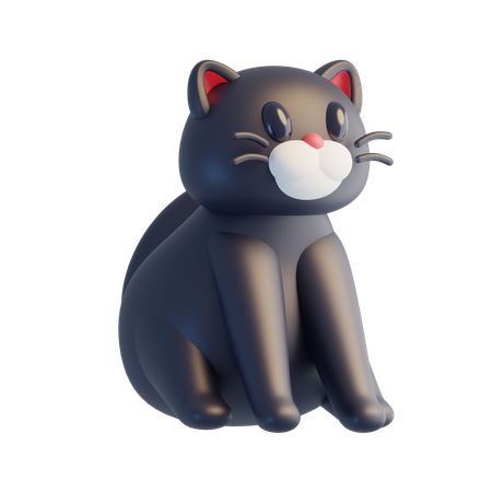 黒猫  3D Icon