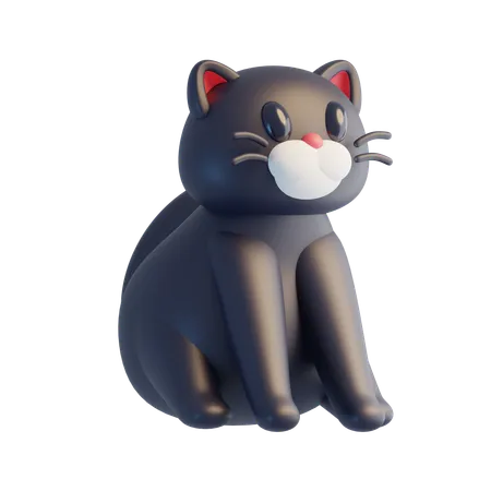 黒猫  3D Icon