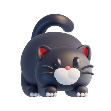 黒猫  3D Icon