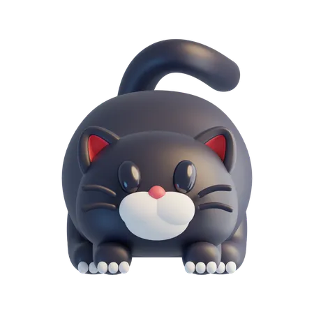 黒猫  3D Icon