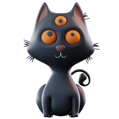 黒猫  3D Icon