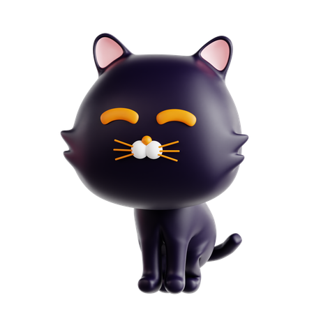 黒猫  3D Icon