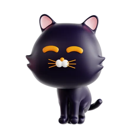 Black cat  3D Icon