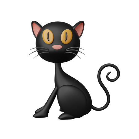 Black Cat  3D Icon