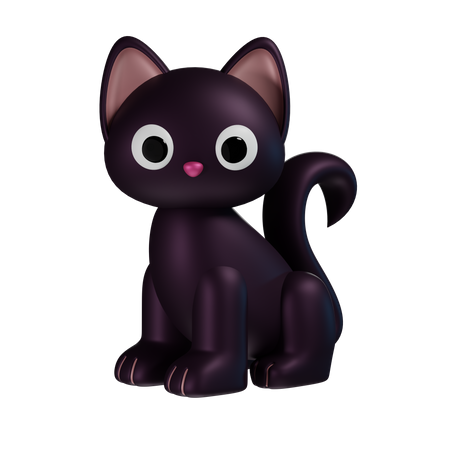 Black cat  3D Icon