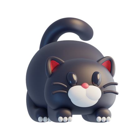 Black Cat  3D Icon