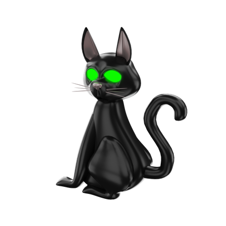 Black Cat  3D Illustration