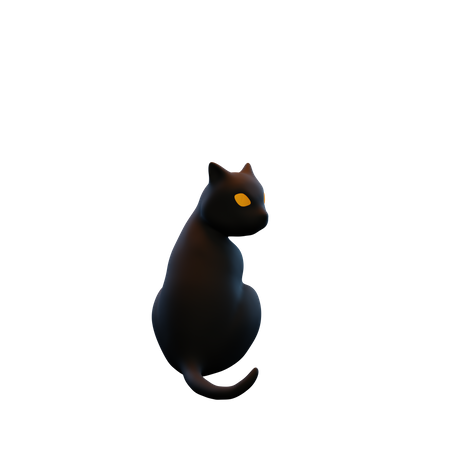 Black Cat  3D Illustration