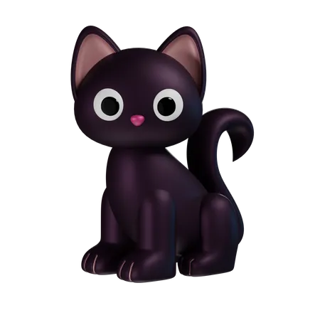 Black cat 3D Icon