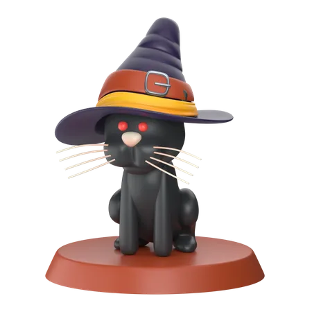 Black Cat 3 D Halloween Illustration Pack 3D Icon