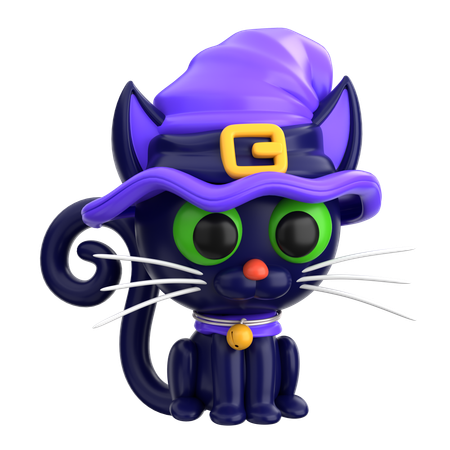 黒猫ハロウィン  3D Icon