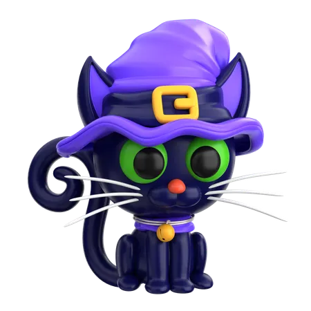 Black Cat Halloween  3D Icon