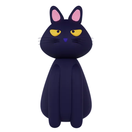 Black Cat Halloween  3D Icon
