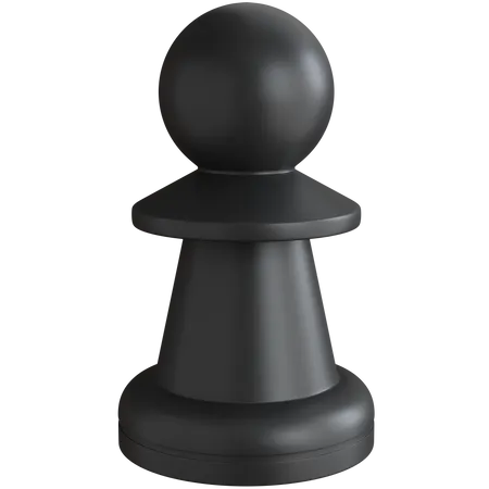 Black Chess Pawn  3D Icon