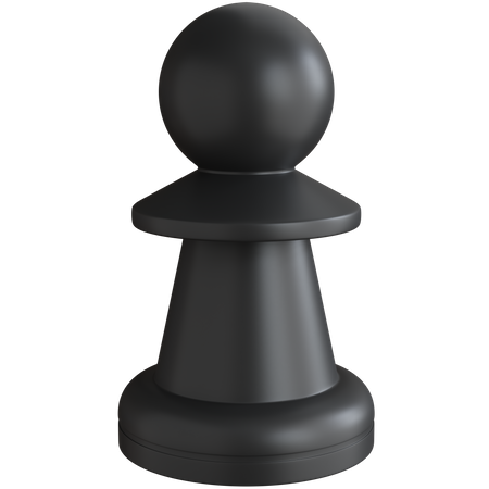 Black Chess Pawn  3D Icon