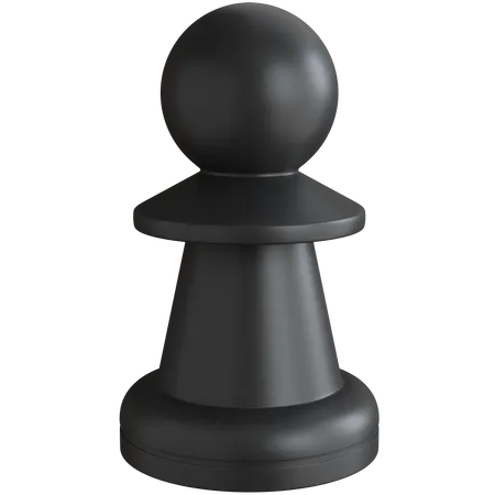Black Chess Pawn 3D Icon