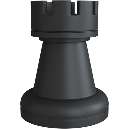 Black Chess Rook  3D Icon