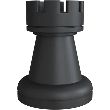 Black Chess Rook  3D Icon