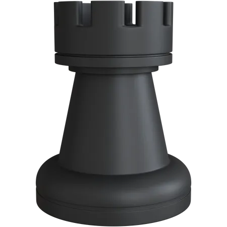 Black Chess Rook  3D Icon