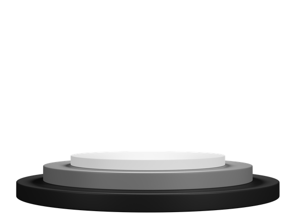Black circle podium 3D Illustration