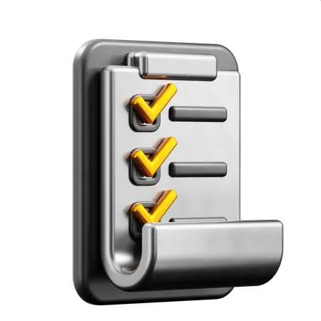 Black Clipboard Checklist  3D Icon