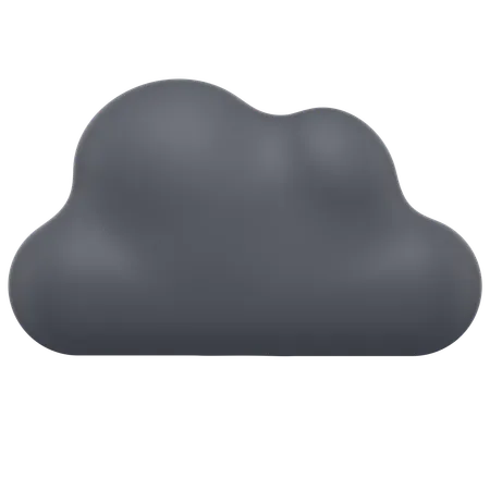 Black cloud  3D Icon
