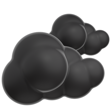 Black Cloud  3D Icon
