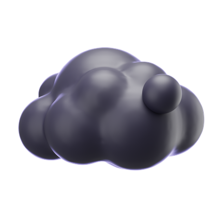 Black Cloud  3D Icon