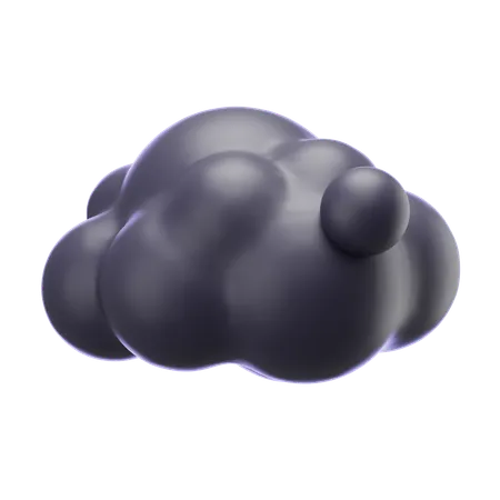 Black Cloud  3D Icon