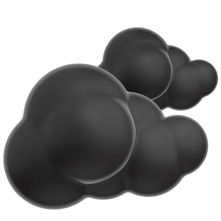 Black Cloud  3D Icon