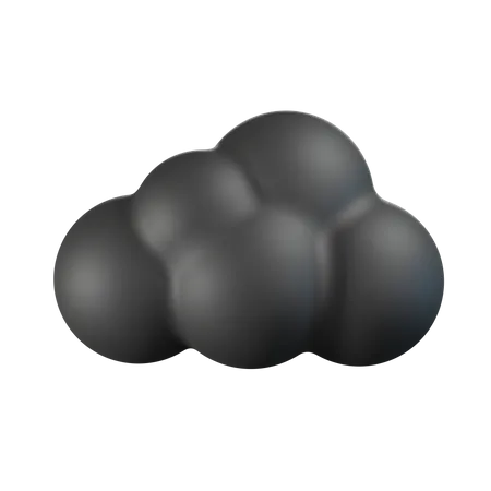 Black Cloud  3D Icon