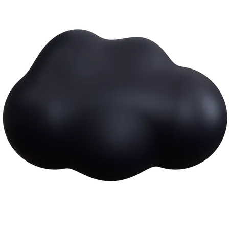 3 D Rendering Black Clouds Isolated 3D Icon