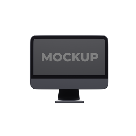 Black Desktop Mockup  3D Icon