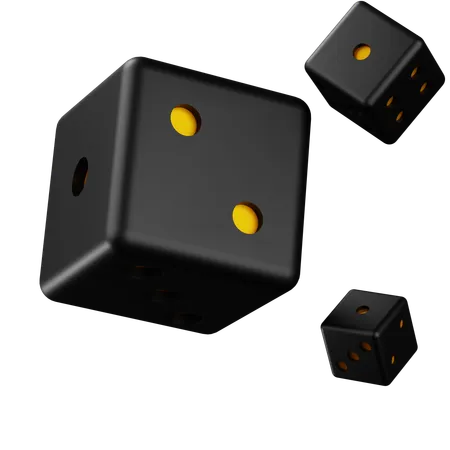 Black Dice  3D Icon