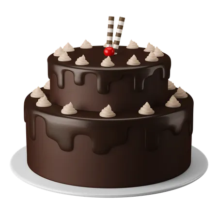 Black Forest Cake Western Dessert 3 D Icon Illustration 3D Icon