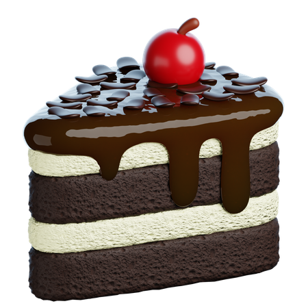 Black Forest Slice Cake  3D Icon