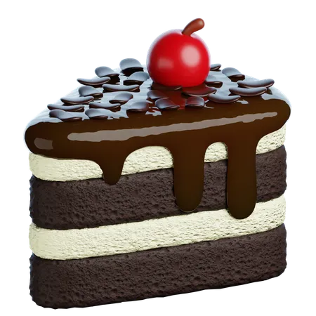 Black Forest Slice Cake  3D Icon