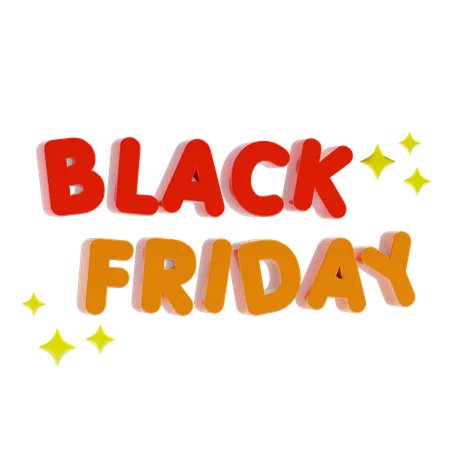 Black Friday Shopping Text 3 D Icon 3D Icon