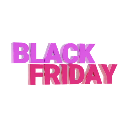 Black Friday Shopping Text 3 D Icon 3D Icon