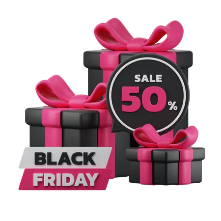 Black Friday 50 Percent Discount  3D Icon