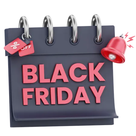3 D Calendar Black Friday Sale 3D Icon