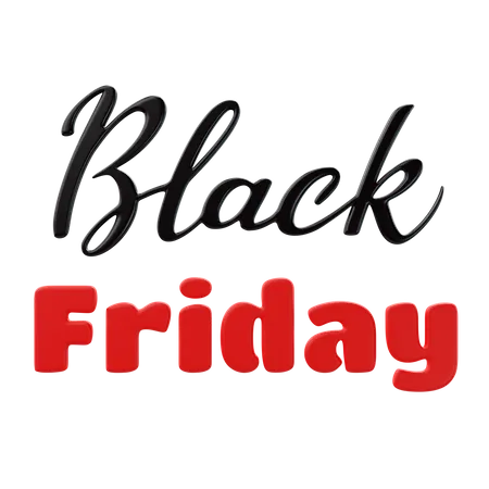 3 D Rendering Of Black Friday Text Icon 3D Icon