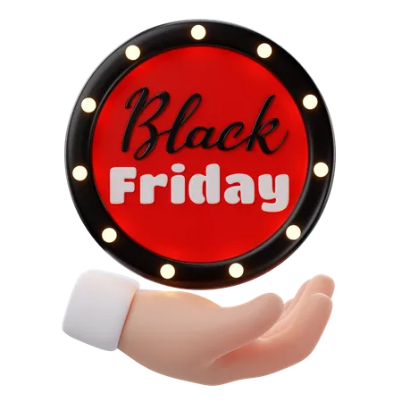 3 D Rendering Of Black Friday Text Icon 3D Icon