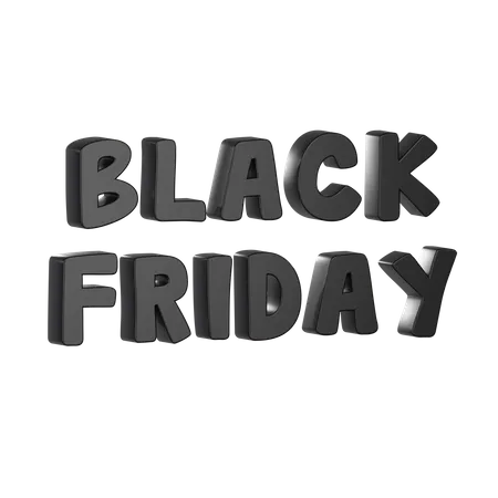 3 D Black Friday Text 3D Icon