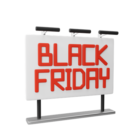 Black Friday Advertising Board  3D Icon