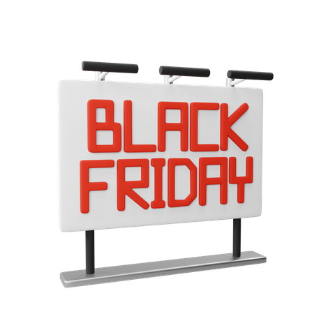 Black Friday Advertising Board 3D Illustration
